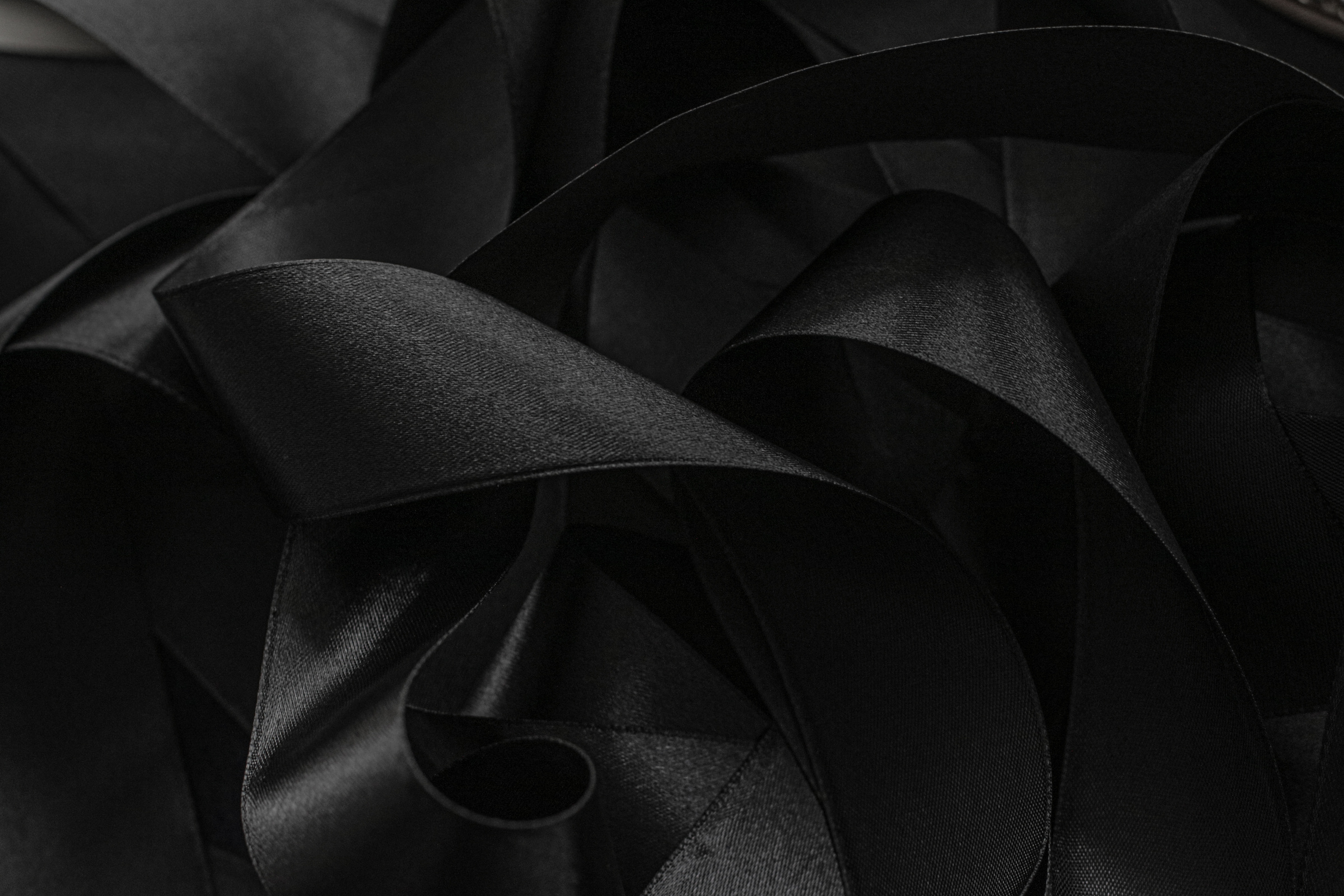 Black Silk Ribbon as Background, Abstract and Luxury Brand Design
